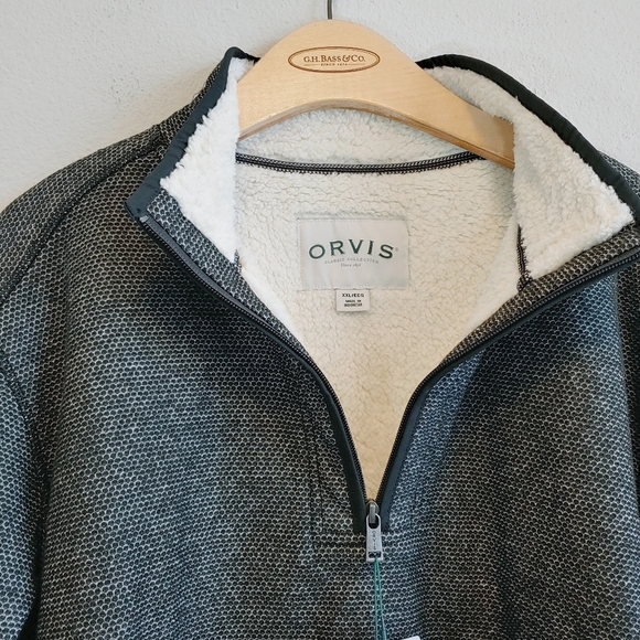 Orvis Men's Black Quarter Zip Fleece Lined Pullover Sweater Sz XXL - Picture 7 of 12